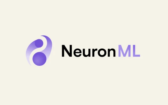 NeuronML wordmark beside a purple abstract neuron emblem