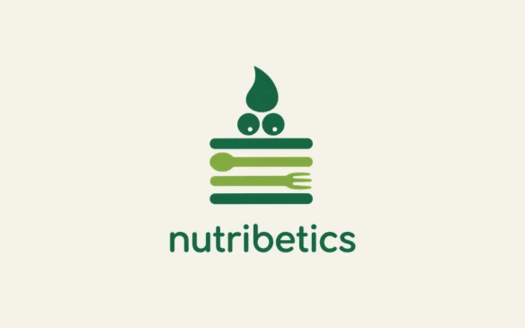 Nutribetics wordmark beneath a green nutrition and cutlery emblem